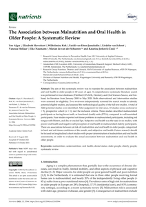 The Association between Malnutrition and Oral Health in Older People: A Systematic Review