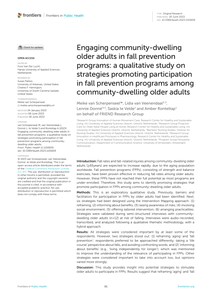 Engaging community-dwelling older adults in fall prevention programs