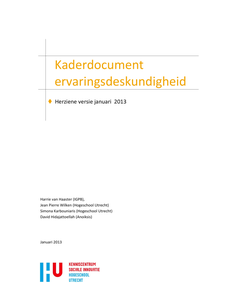 Kaderdocument Ervaringsdeskundigheid