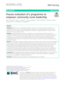 Process evaluation of a programme to empower community nurse leadership