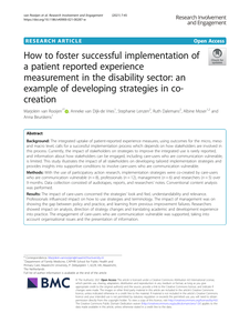 How to foster successful implementation of a patient reported experience measurement in the disability sector