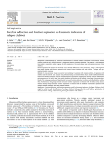 Forefoot adduction and forefoot supination as kinematic indicators of relapse clubfoot