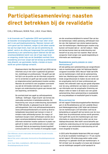 Participatiesamenleving: naasten direct betrekken bij de revalidatie