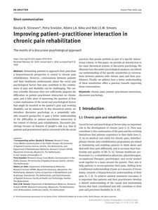 Improving patient–practitioner interaction in chronic pain rehabilitation