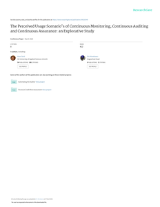 The perceived usage scenario's of continuous monitoring, continuous auditing and continuous assurance