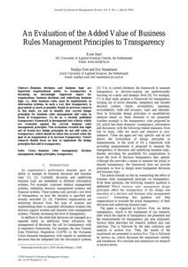 An evaluation of the added value of business rules management principles to transparency