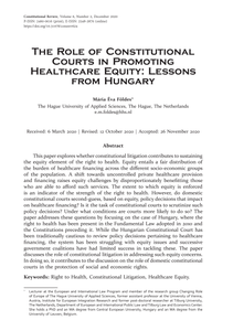 The role of constitutional courts in promoting healthcare equity