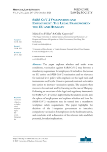 SARS-COV-2 vaccination and employment