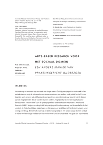 Arts-based research voor het sociaal domein. Een andere manier van praktijkgericht onderzoek