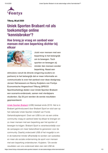 Uniek Sporten Brabant rol als toekomstige online 'kennisbroker'?