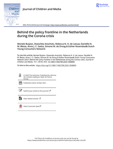 Behind the policy frontline in the Netherlands during the Corona crisis