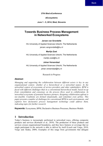 Towards Business Process Management in networked ecosystems