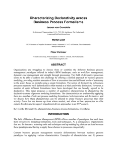 Characterizing Declarativity across Business Process Formalisms