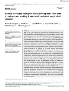 Factors associated with gross motor development from birth to independent walking: A systematic review of longitudinal research