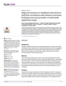 Regional variations in childbirth interventions and their correlations with adverse outcomes, birthplace and care provider