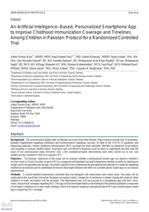 An Artificial Intelligence–Based, Personalized Smartphone App to Improve Childhood Immunization Coverage and Timelines Among Children in Pakistan