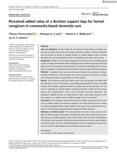 Perceived added value of a decision support App for formal caregivers in community‐based dementia care