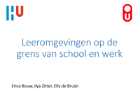 Leeromgevingen op de grens van school en werk