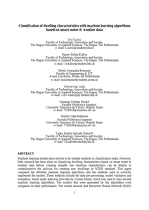 Classification of dwelling characteristics with machine learning algorithms  based on smart meter & weather data