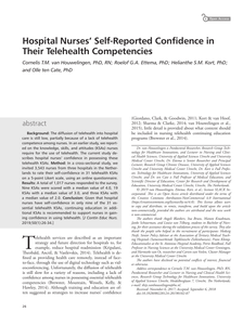 Hospital Nurses’ Self-Reported Confidence in Their Telehealth Competencies