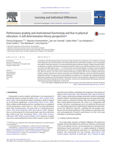 Performance grading and motivational functioning and fear in physical education