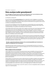 Data-analyse nader geanalyseerd