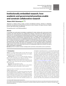 Institutionally embedded research