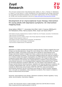 Development of an improvisational music therapy intervention for young adults with depressive symptoms