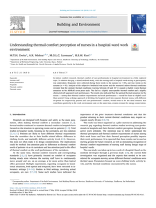 Understanding thermal comfort perception of nurses in a hospital ward workenvironment