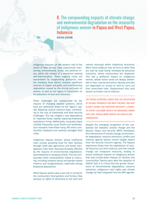 The compounding impacts of climate change and environmental degradation on the insecurity of indigenous women in Papua and West Papua, Indonesia