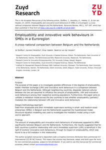 Employability and innovative work behaviours in SMEs in a Euroregion