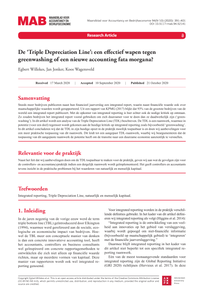 De ‘Triple Depreciation Line’