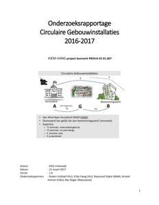 Onderzoeksrapportage Circulaire Gebouwinstallaties 2016 - 2017