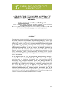 A qualitative study on the anxiety of IT students towards professional skills training