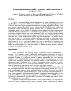 Evaluating the contributions of the CO2 Performance Ladder to improved energy management practices