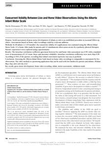 Concurrent Validity Between Live and Home Video Observations Using the Alberta Infant Motor Scale