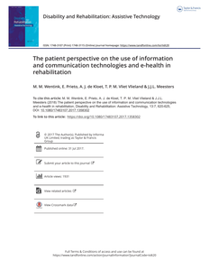 The patient perspective on the use of information and communication technologies and e-health in rehabilitation