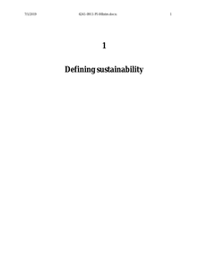 Introduction: Defining Sustainability