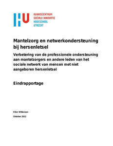 Mantelzorg en netwerkondersteuning bij hersenletsel