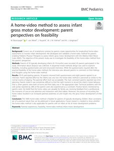 A home-video method to assess infant gross motor development: parent perspectives on feasibility