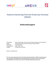 Onderzoeksrapport Toekomst Bestendig Techniek Onderwijs Parkstad (TBTOP)