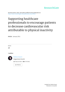 Supporting healthcare professionals to encourage patients to decrease cardiovascular risk attributable to physical inactivity