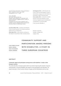 Community support and participation among persons with diabilities. A study in three European countries