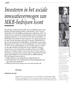 Investeren in het sociale innovatievermogen van MKB bedrijven loont