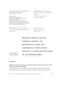 Bridging social capital through sports: an explorative study on (improving) inter-ethnic contact at two soccer clubs in the Netherlands