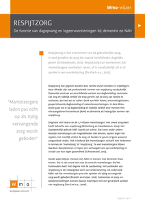 Respijtzorg. De functie van dagopvang en logeervoorzieningen bij dementie en NAH. Wmo-wijzer