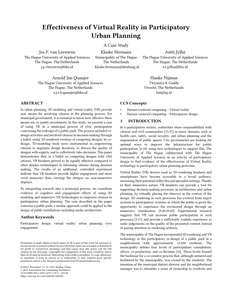 Effectiveness of Virtual Reality in Participatory Urban Planning