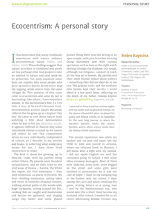 Ecocentrism: a personal story