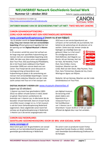 Nieuwsbrief nr. 12 Netwerk Geschiedenis Sociaal Werk