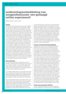 Leiderschapsontwikkeling van zorgprofessionals: een geslaagd online experiment!